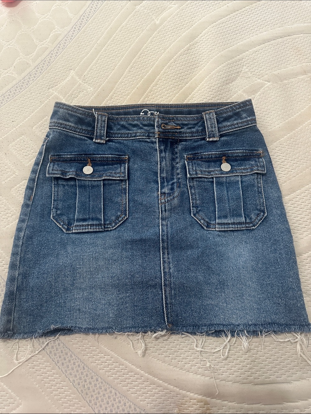Denim Pocket Mini Skirt in Blue kids